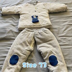 New Baby 6m 7 m 9m cotton jacket and pants bundle